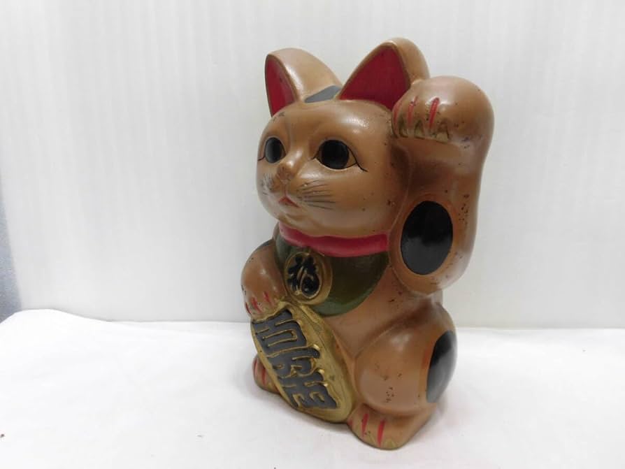 ★ 黒色の招き猫 漆器製 約35cm ★ 大正時代・アンティーク‼️ 楽天市場】古色三河招き猫 大正ロマンの復刻版 レトロ招き猫 黒